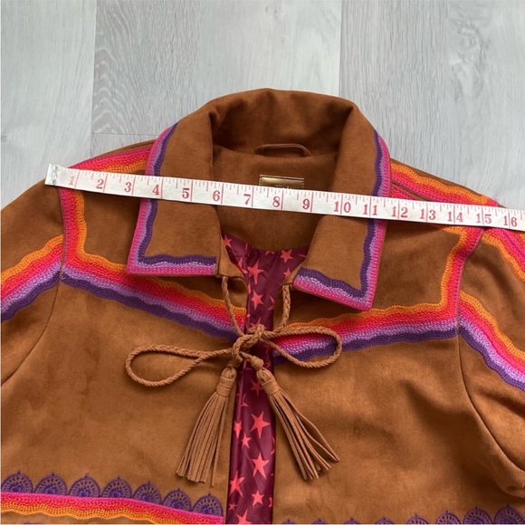 MOTHER THE SHRUGGER JACKET FAUX LEATHER BROWN SUEDE COACHELLA FESTIVAL SMALL - Picture 7 of 8